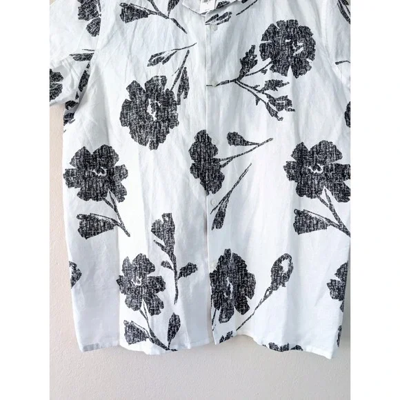Express Mens White Floral Print Short Sleeve Shirt Vacation Beach Resort XL NWT - Picture 6 of 8